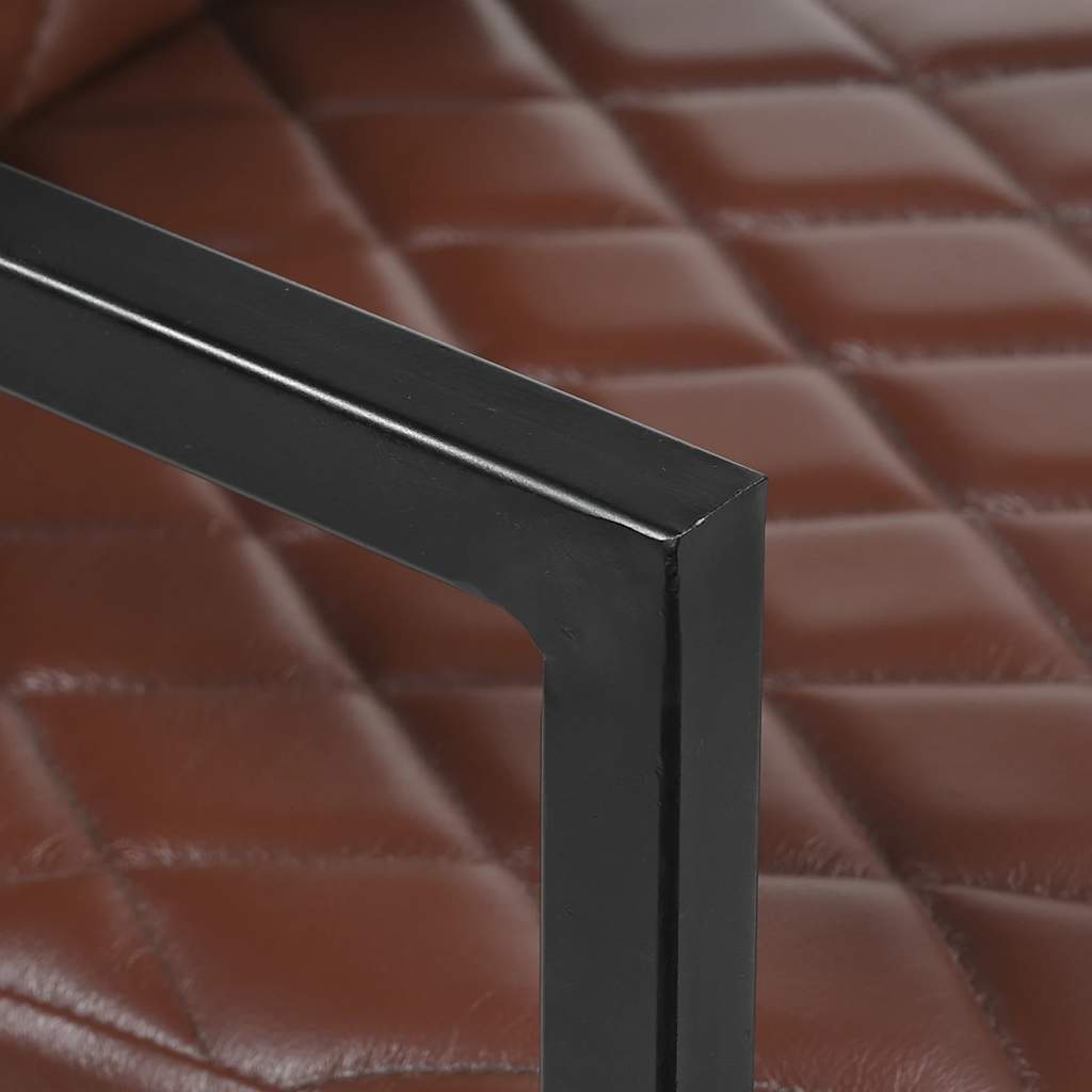 Chaises à manger cantilever lot de 2 marron cuir véritable - XIOS