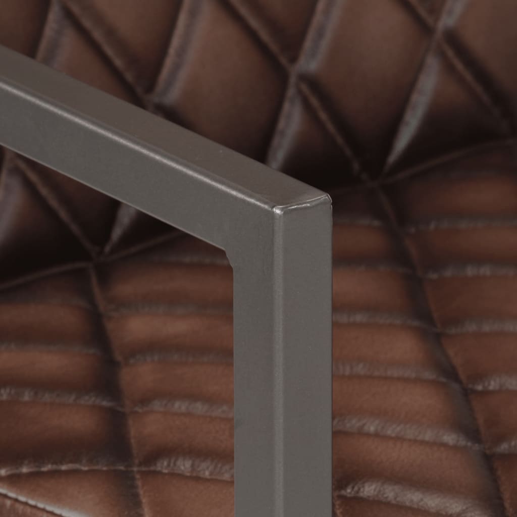 Chaises à manger cantilever lot de 2 marron cuir véritable - XIOS