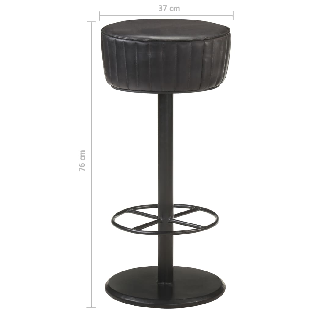 Tabouret de bar Noir Cuir véritable - XIOS
