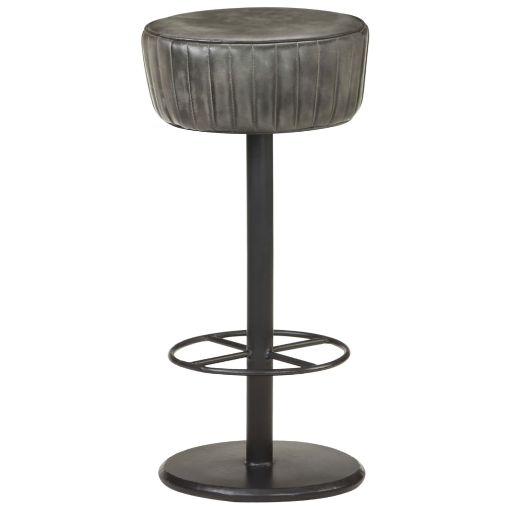 Tabouret de bar Gris Cuir véritable - XIOS
