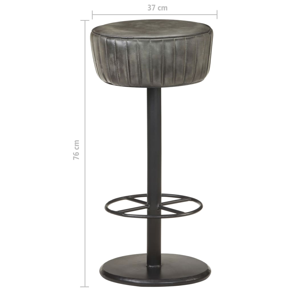 Tabouret de bar Gris Cuir véritable - XIOS