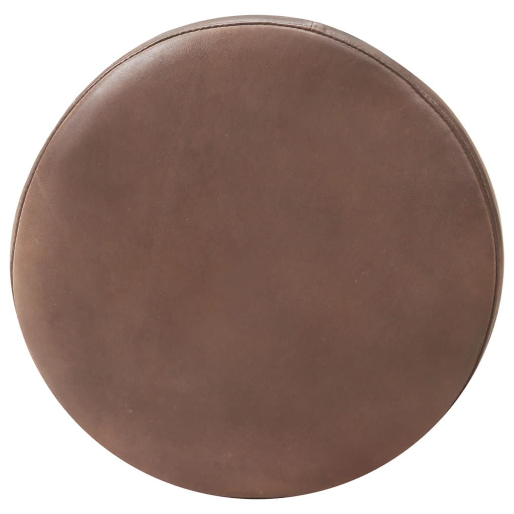 Tabourets de bar lot de 2 marron cuir véritable - XIOS