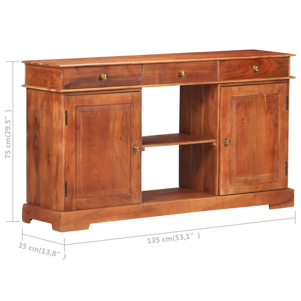 Buffet 135x35x75 cm Bois d'acacia solide - XIOS