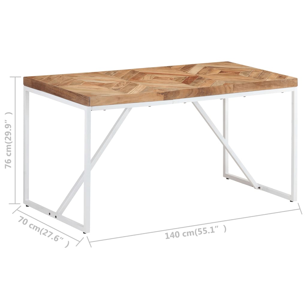 Table à manger 140x70x76 cm Bois massif d'acacia et de manguier - XIOS