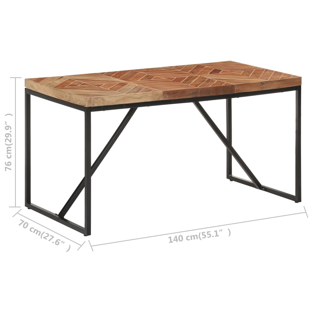 Table à dîner 140x70x76 cm Bois massif d'acacia et de manguier - XIOS
