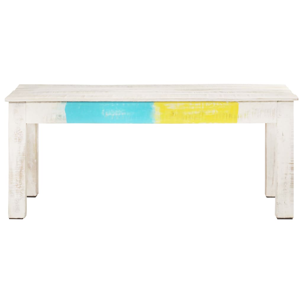 Table basse Blanc 110x60x45 cm Bois de manguier massif - XIOS