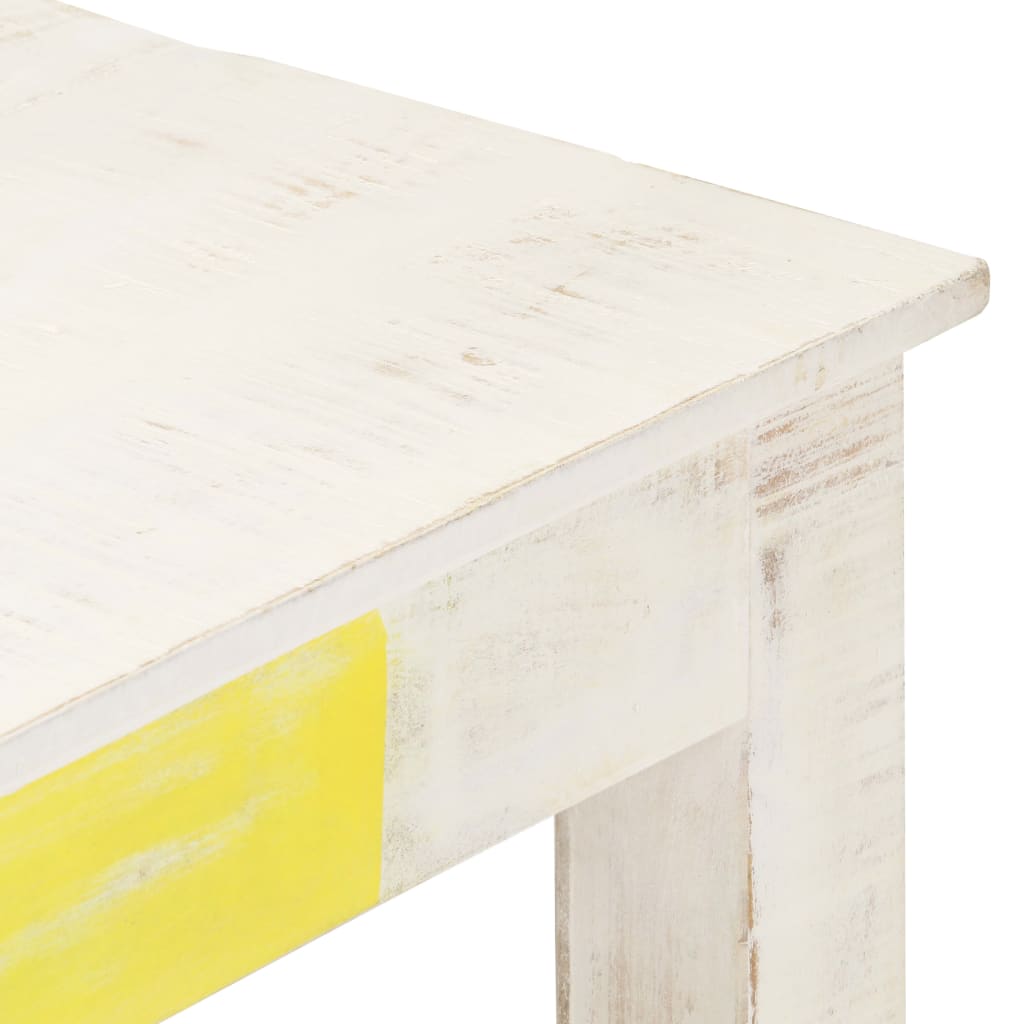 Table basse Blanc 110x60x45 cm Bois de manguier massif - XIOS