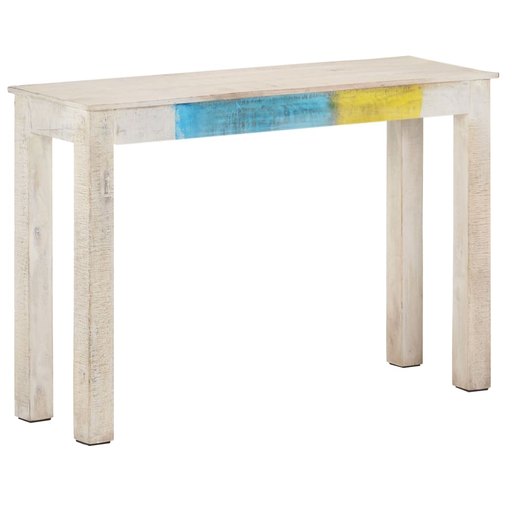 Table console Blanc 115x35x77 cm Bois de manguier brut - XIOS