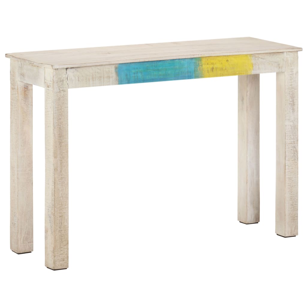 Table console Blanc 115x35x77 cm Bois de manguier brut - XIOS