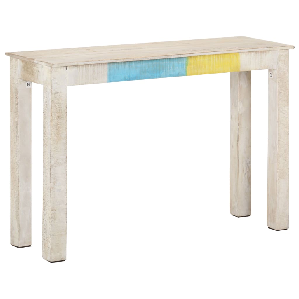 Table console Blanc 115x35x77 cm Bois de manguier brut - XIOS