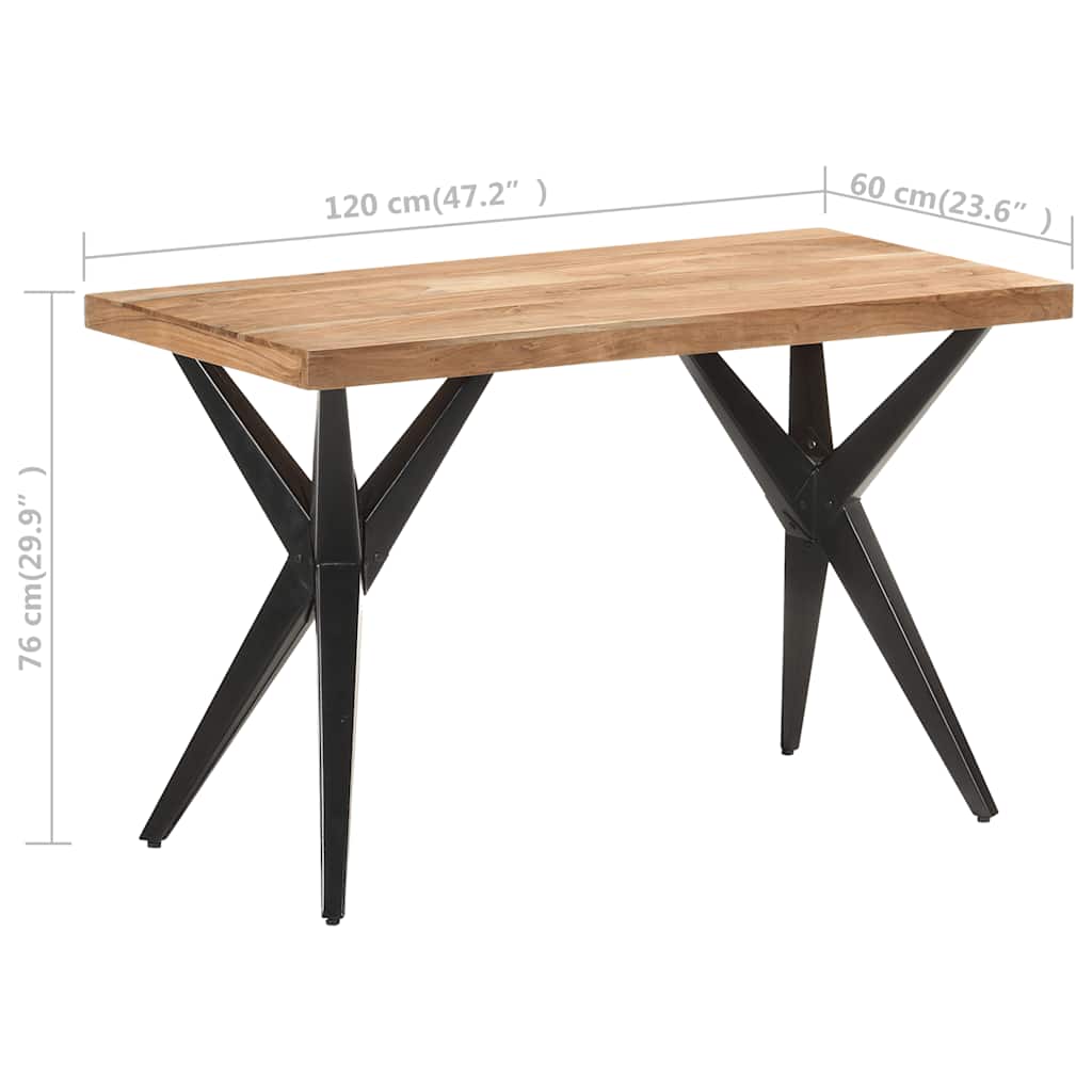 Table de salle à manger 120x60x76 cm Bois solide d'acacia - XIOS