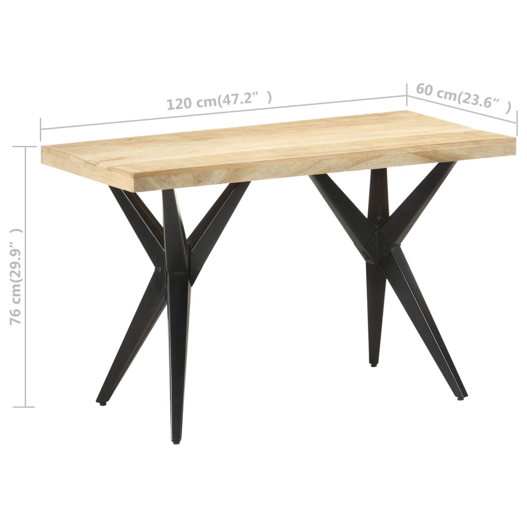 Table à manger 120x60x76 cm Bois de manguier massif - XIOS