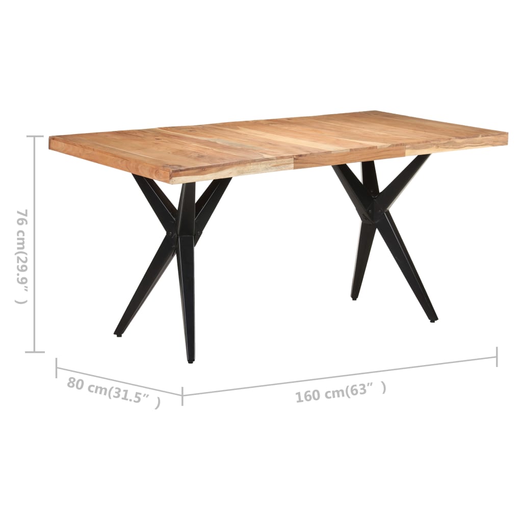 Table de salle à manger 160x80x76 cm Bois d'acacia solide - XIOS