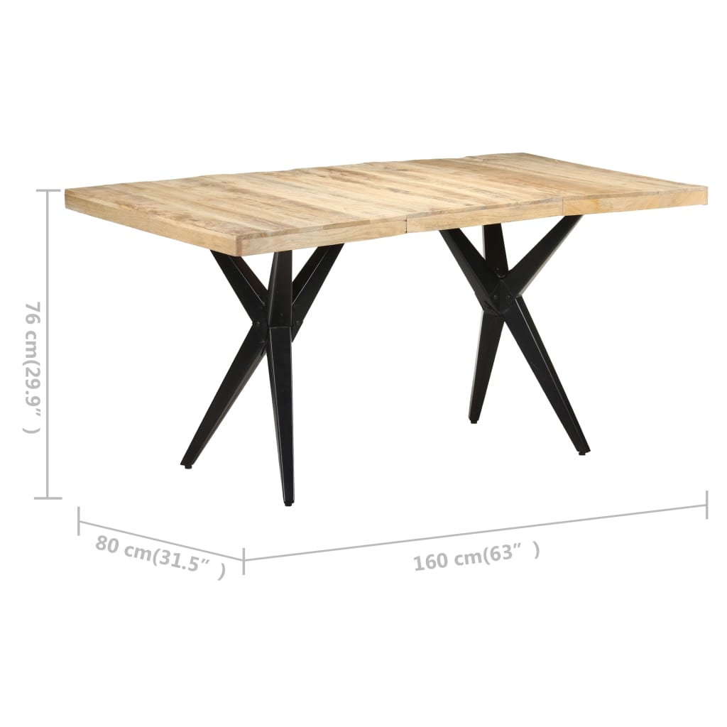 Table à manger 160x80x76 cm Bois de manguier brut - XIOS