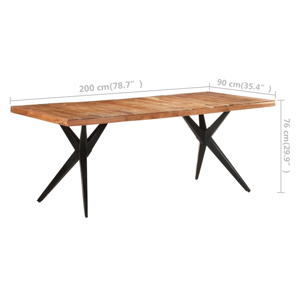 Table de salle à manger 200x90x76 cm Bois d'acacia massif