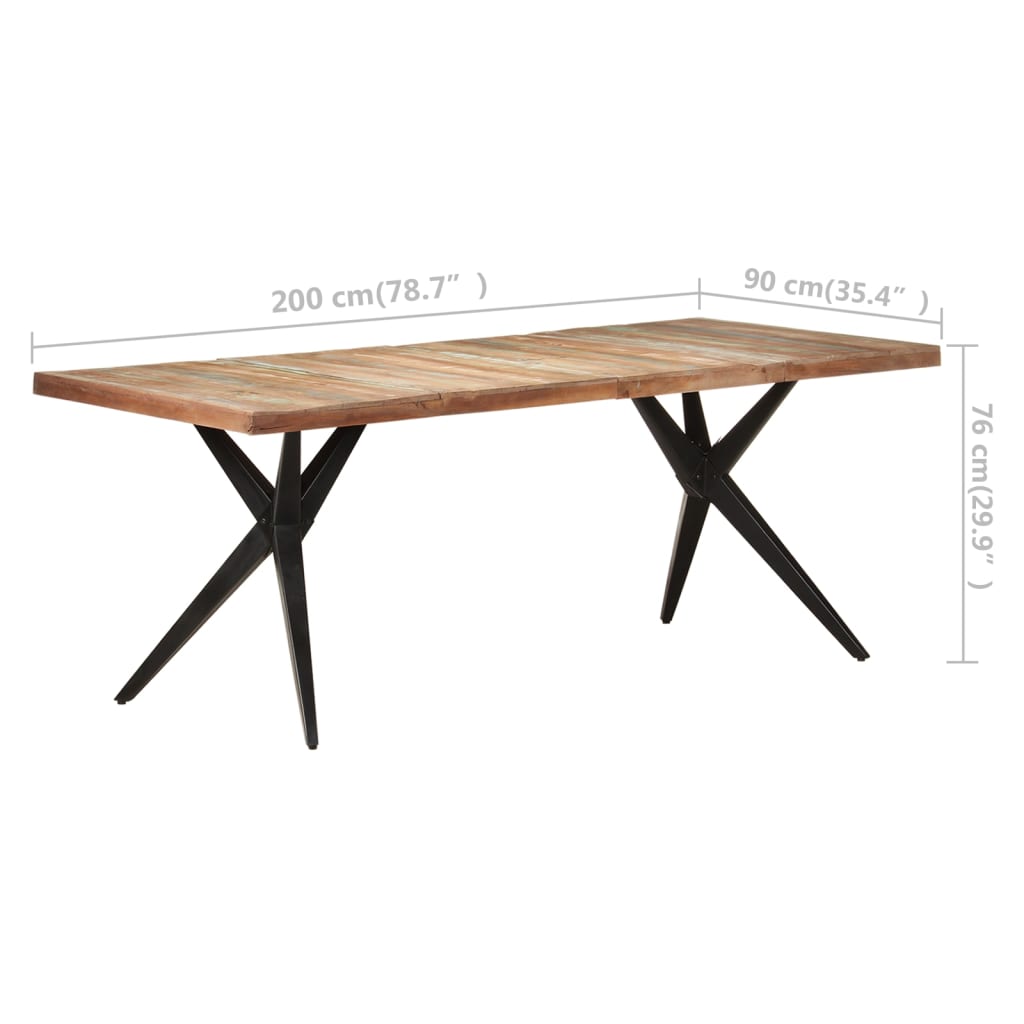 Table à manger 200x90x76 cm Bois de récupération massif - XIOS
