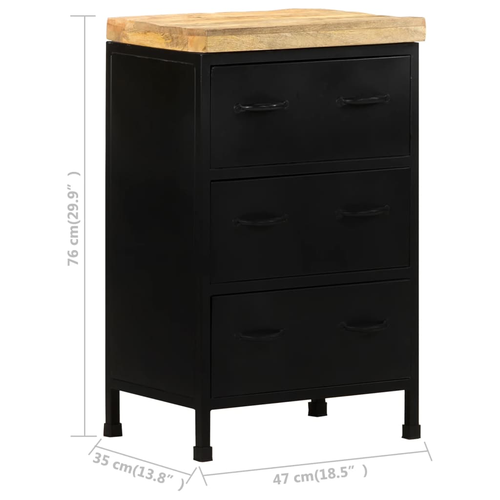 Buffet 47x35x76 cm Bois de manguier brut - XIOS