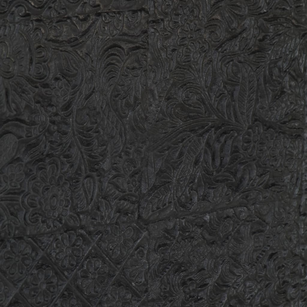 Meuble TV Noir 115x30x46 cm Bois massif de manguier - XIOS