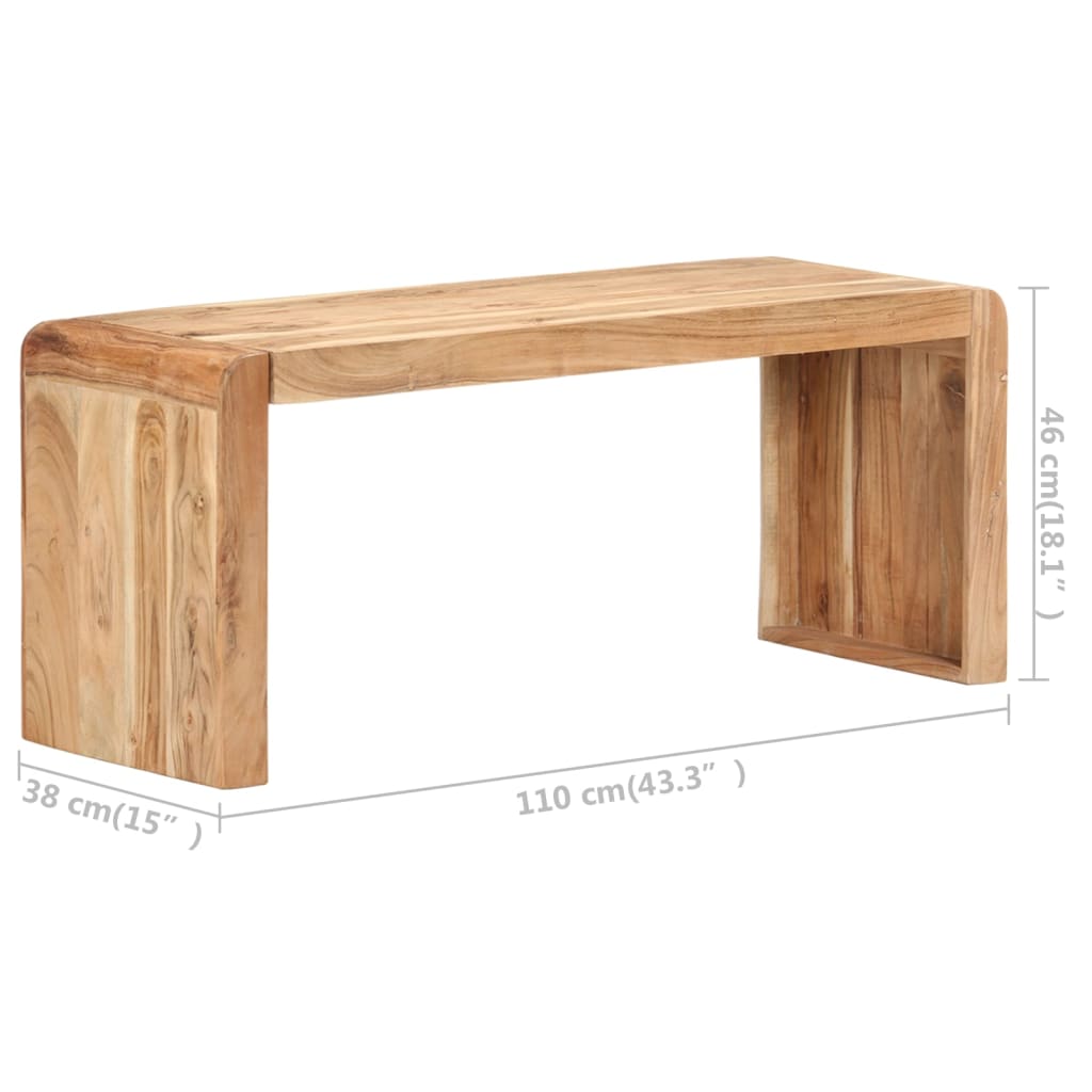 Banc 110x38x46 cm Bois solide d'acacia - XIOS