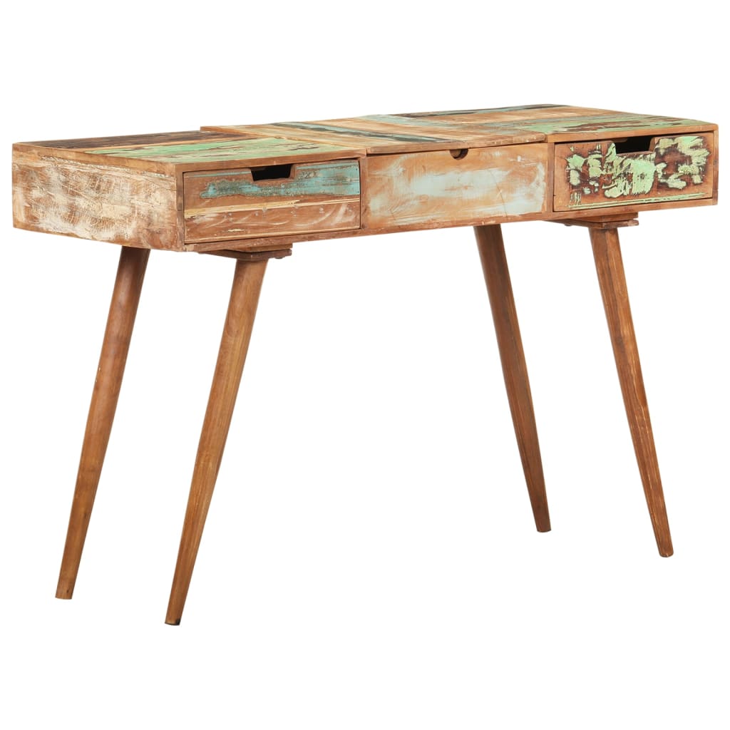 Coiffeuse avec miroir 112x45x76 cm Bois massif de récupération - XIOS