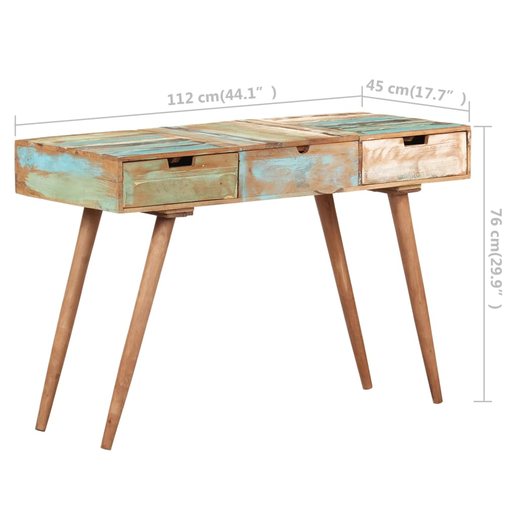 Coiffeuse avec miroir 112x45x76 cm Bois massif de récupération - XIOS