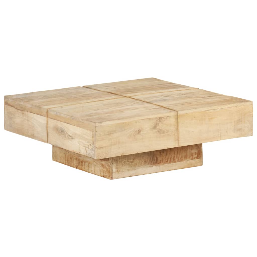 Table basse 80x80x28 cm Bois de manguier massif - XIOS