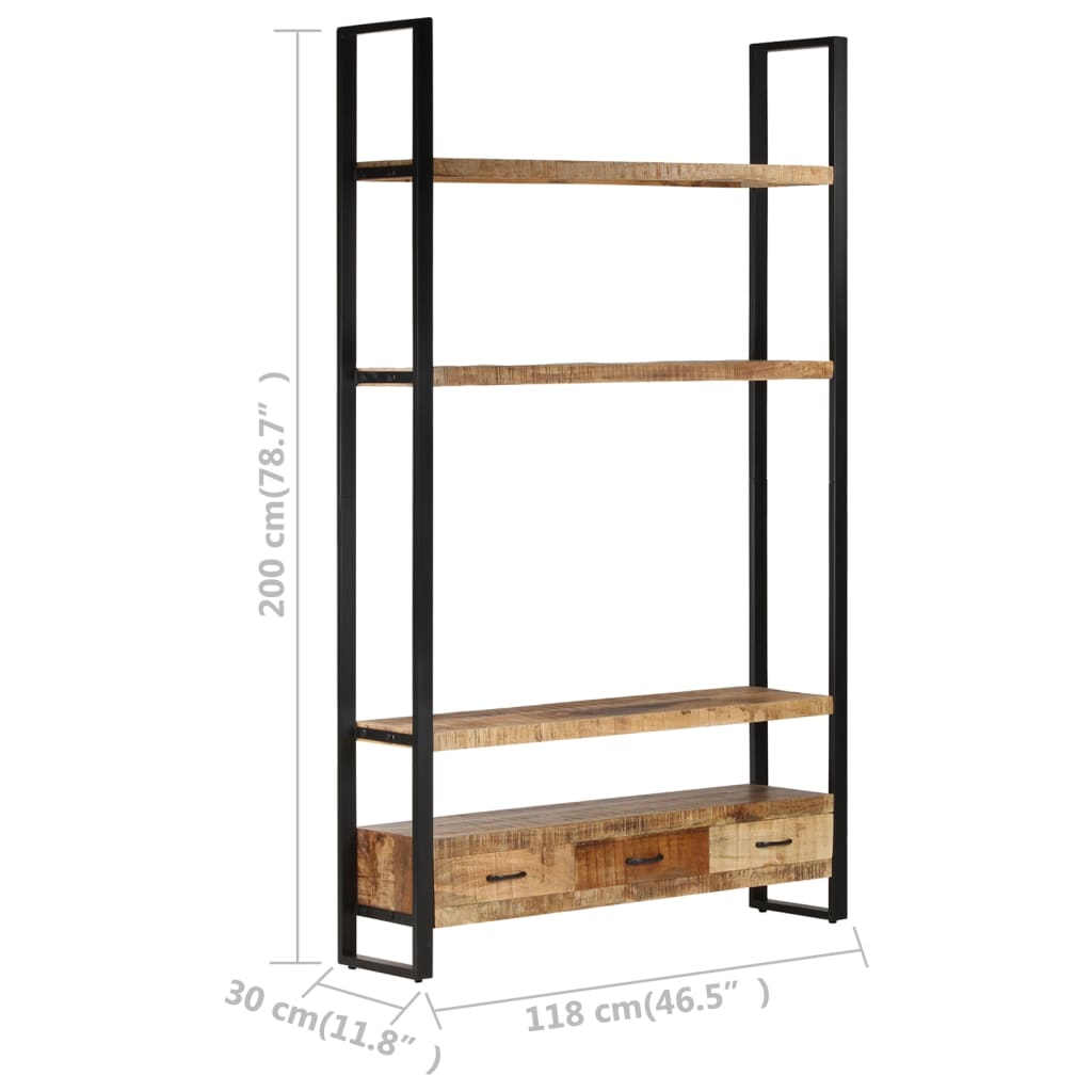 Buffet 118x30x200 cm Bois de manguier solide brut - XIOS