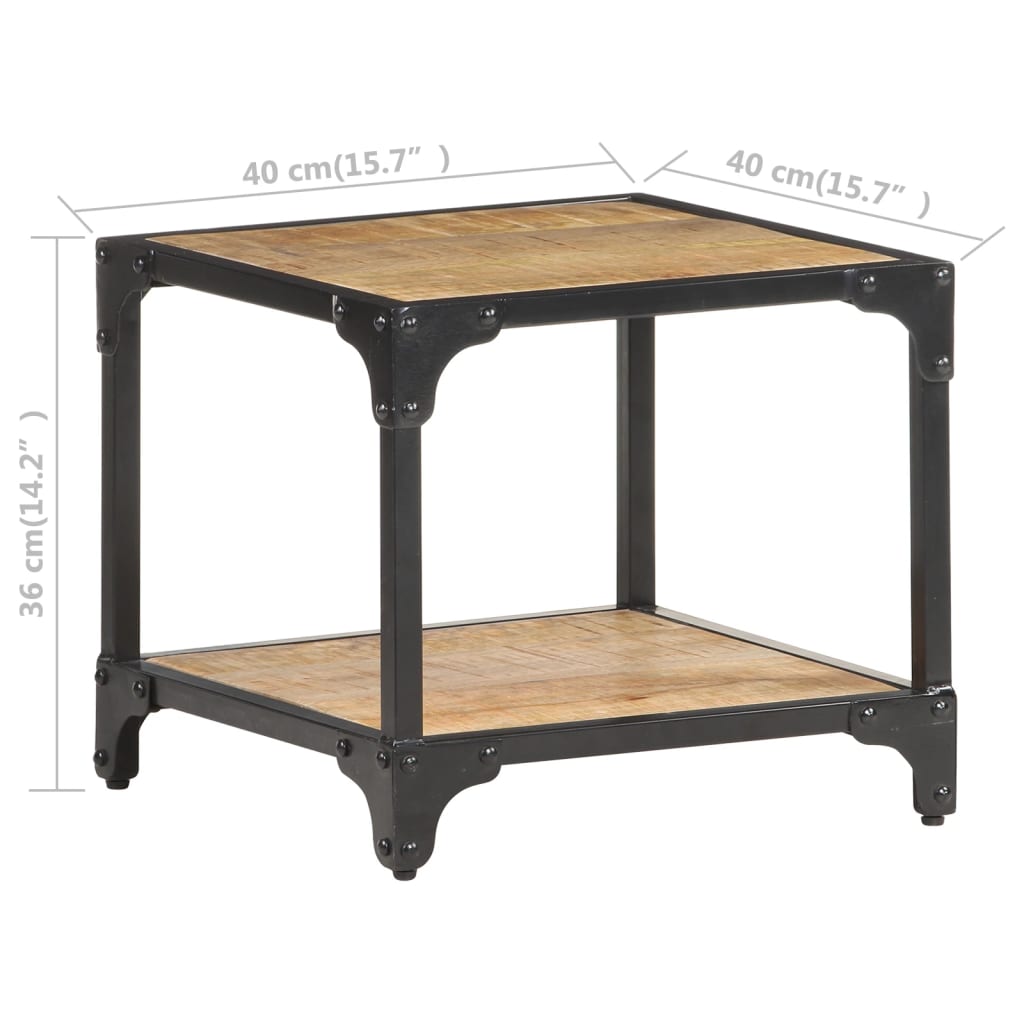 Table basse 40x40x36 cm Bois massif de manguier brut - XIOS