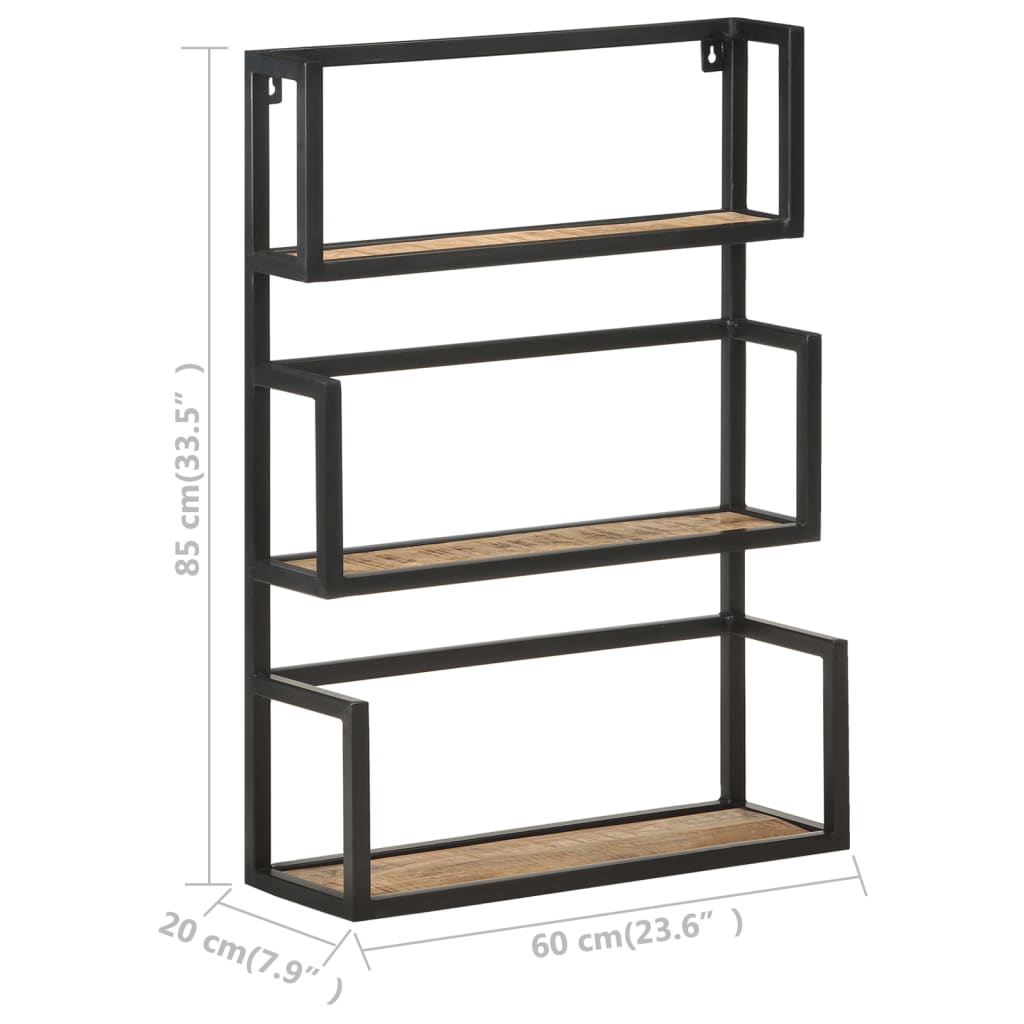 Étagère murale 60x20x85 cm Bois de manguier brut - XIOS