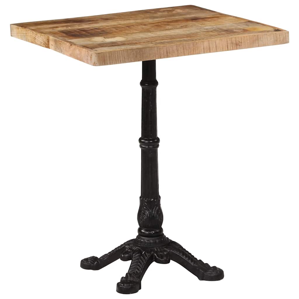 Table de bistro 60x60x77 cm Bois de manguier brut - XIOS
