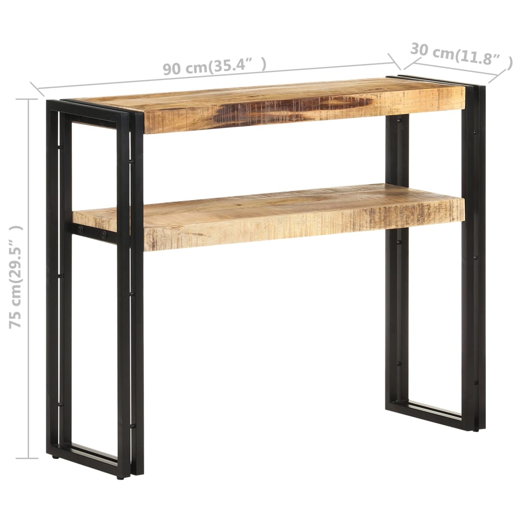 Table console 90x30x75 cm Bois de manguier brut - XIOS