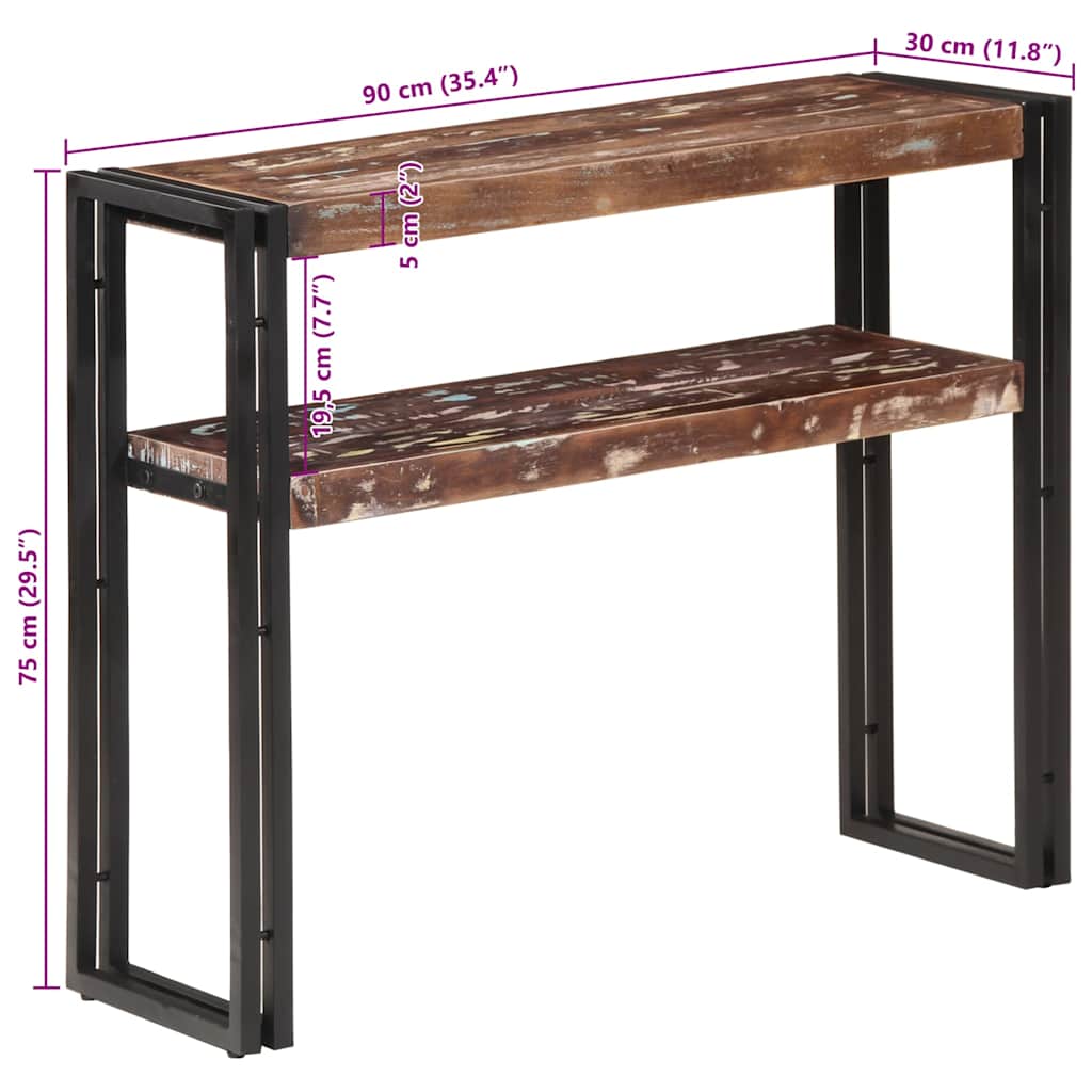 Table console 90x30x75 cm Bois de récupération massif - XIOS