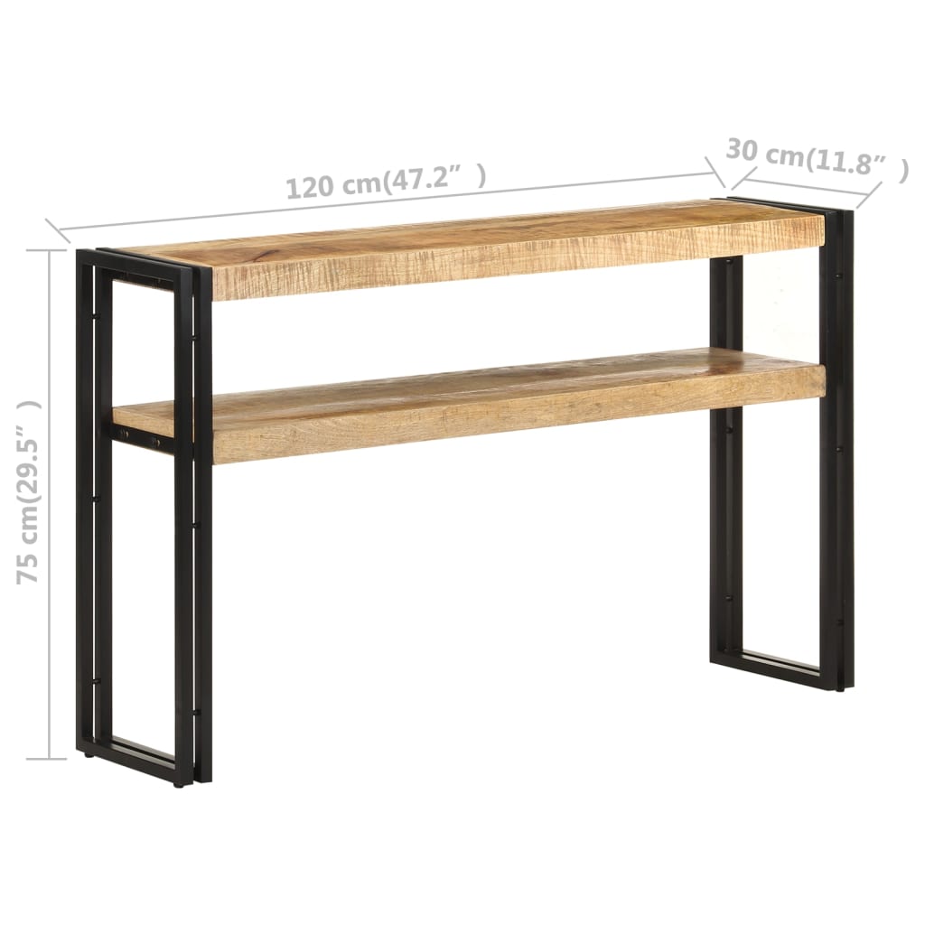 Table console 120x30x75 cm Bois de manguier brut - XIOS
