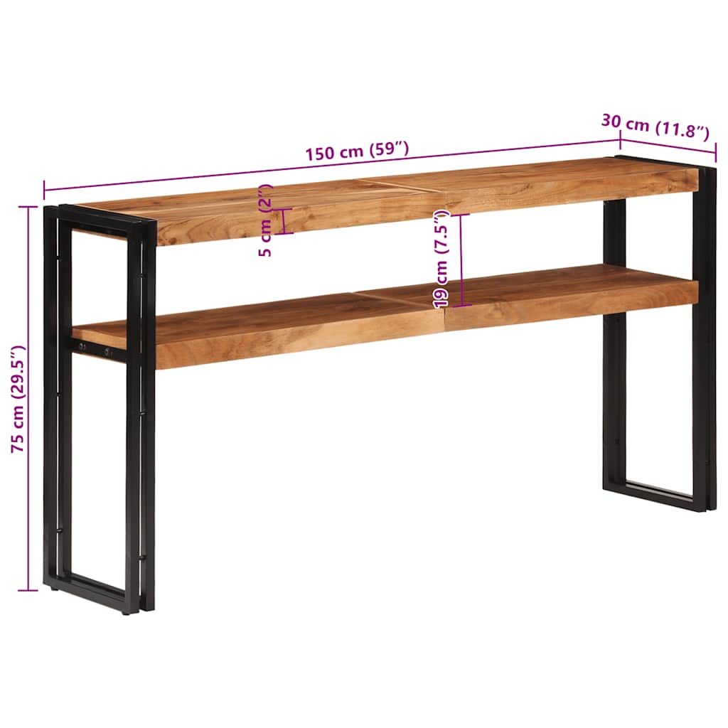 Table console 150x30x75 cm Bois d'acacia solide - XIOS