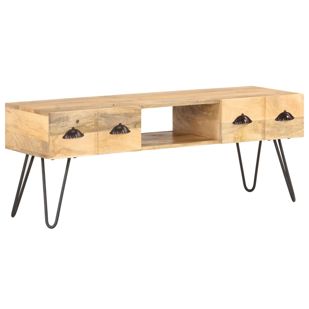 Meuble TV 120x35x45 cm Bois solide de manguier - XIOS