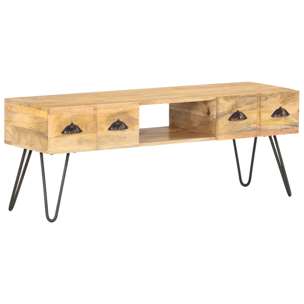 Meuble TV 120x35x45 cm Bois solide de manguier - XIOS