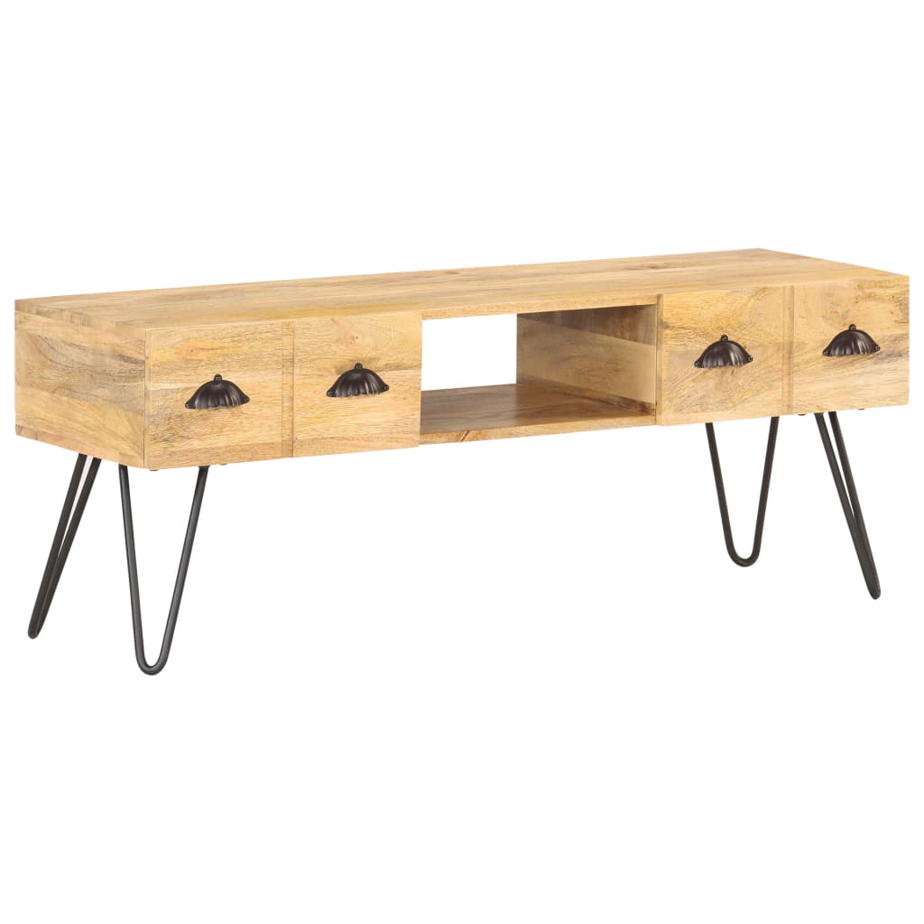 Meuble TV 120x35x45 cm Bois solide de manguier - XIOS
