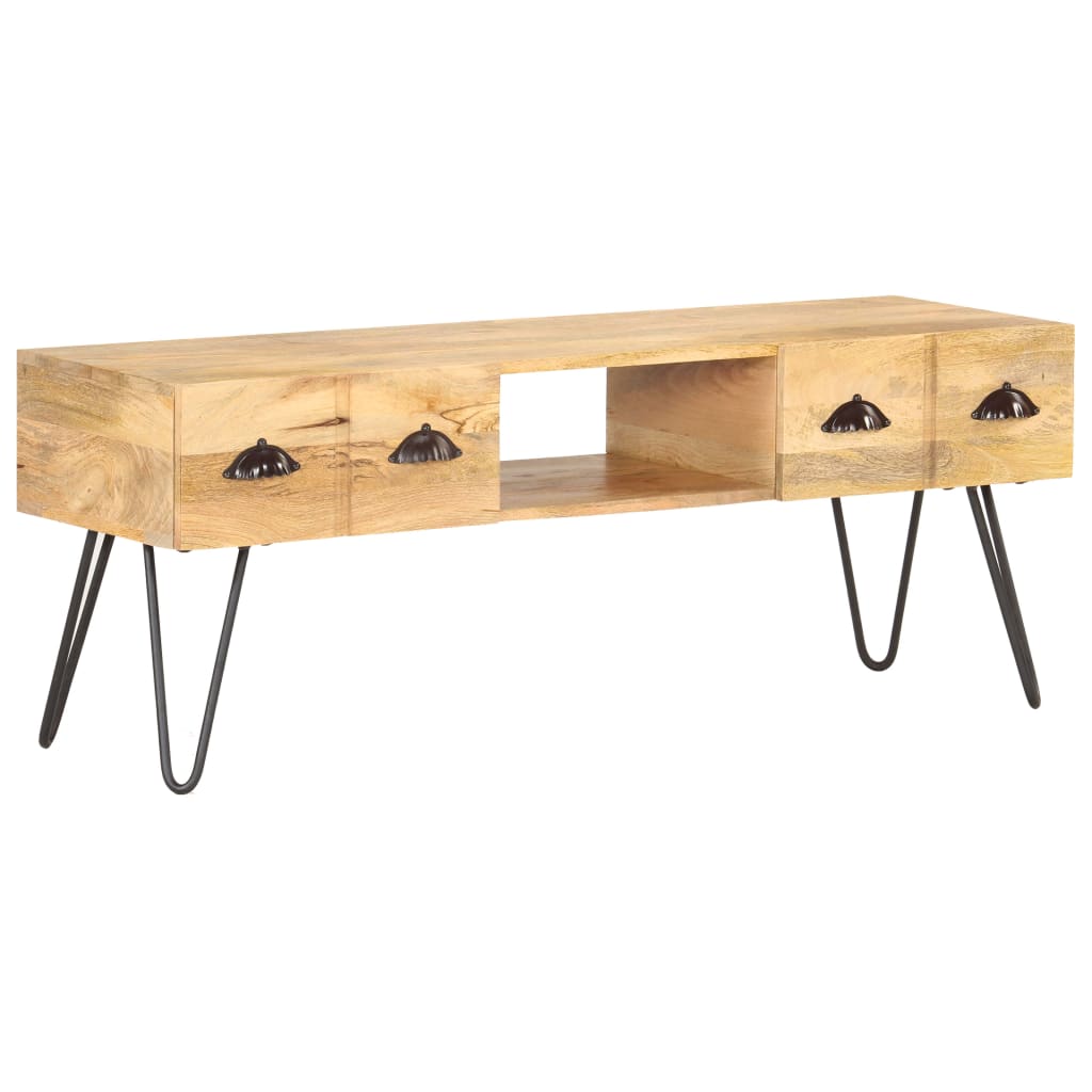Meuble TV 120x35x45 cm Bois solide de manguier - XIOS