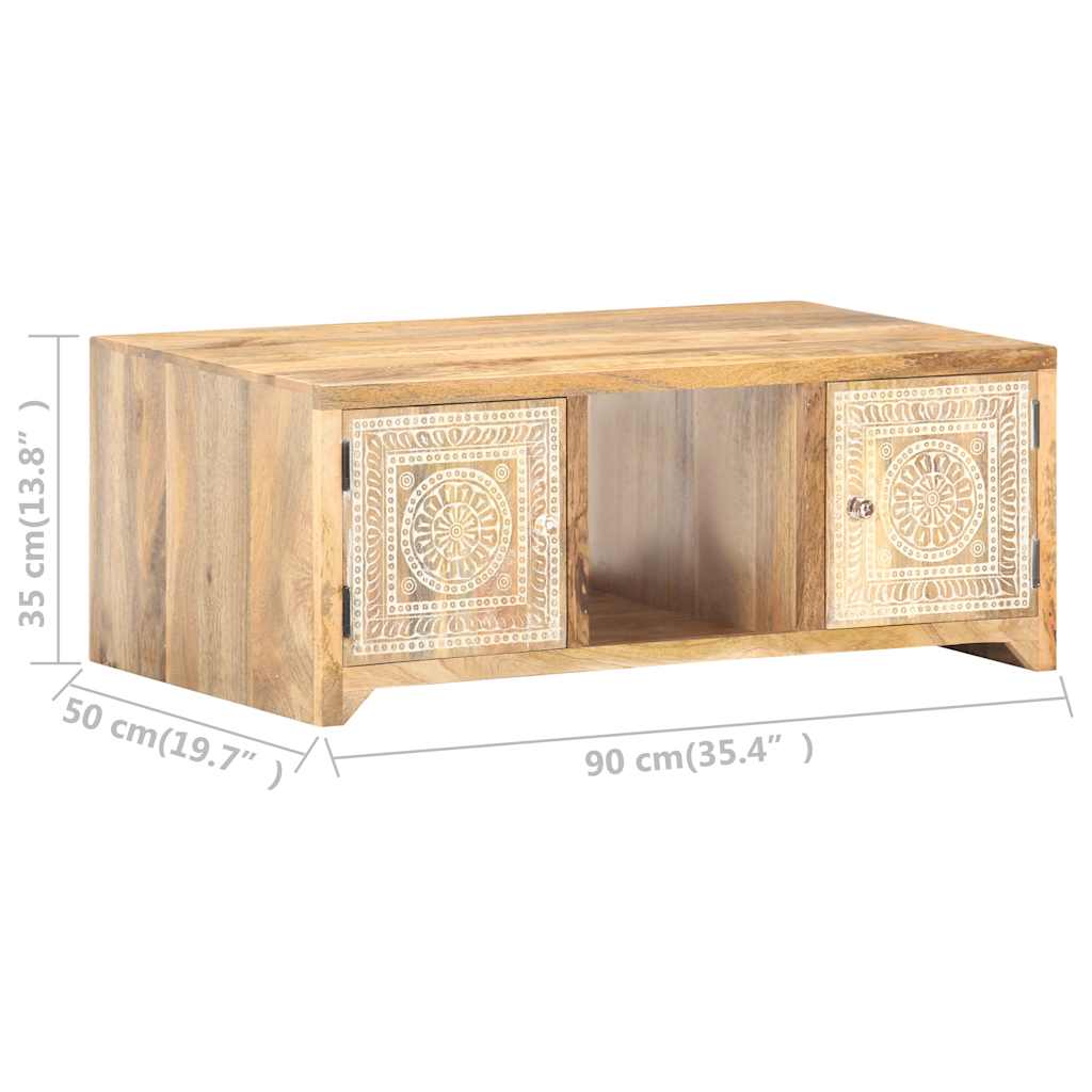 Table basse 90x50x35 cm Bois solide de manguier - XIOS