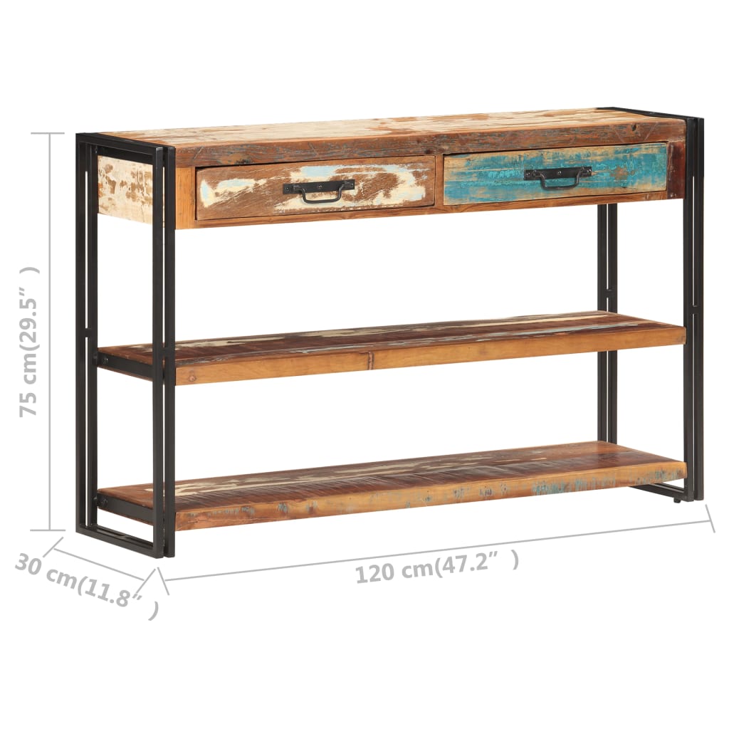Buffet 120x30x75 cm Bois de récupération solide - XIOS