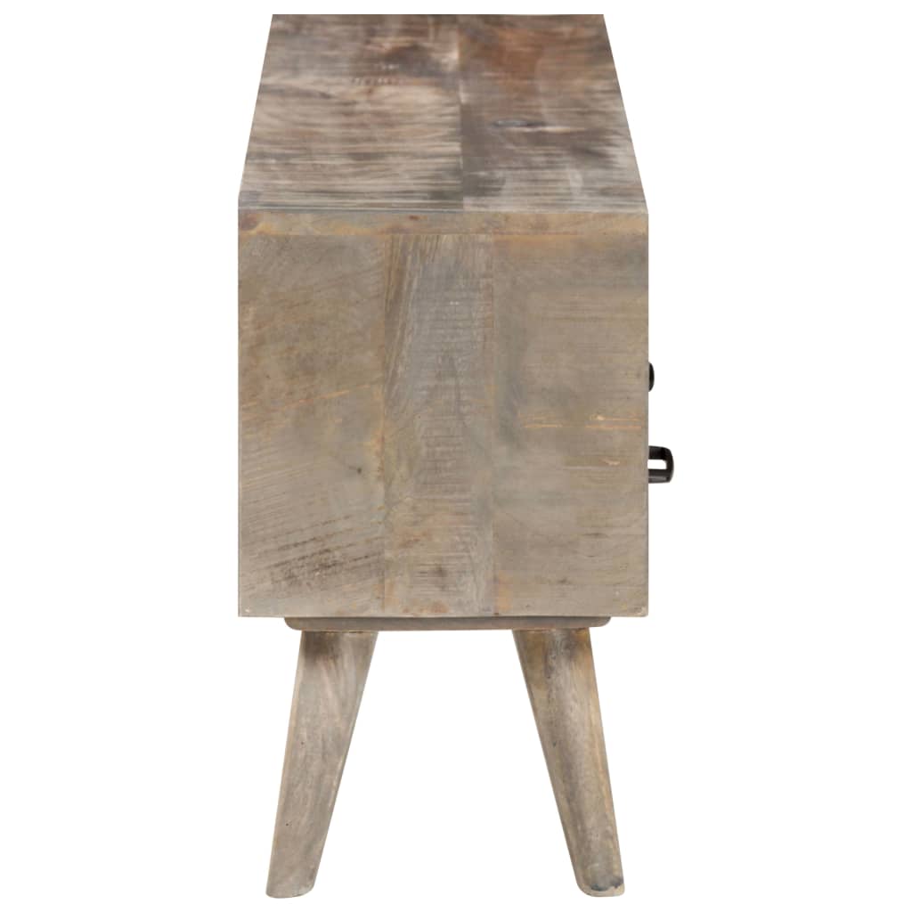 Meuble TV Gris 130x35x51 cm Bois massif de manguier brut - XIOS