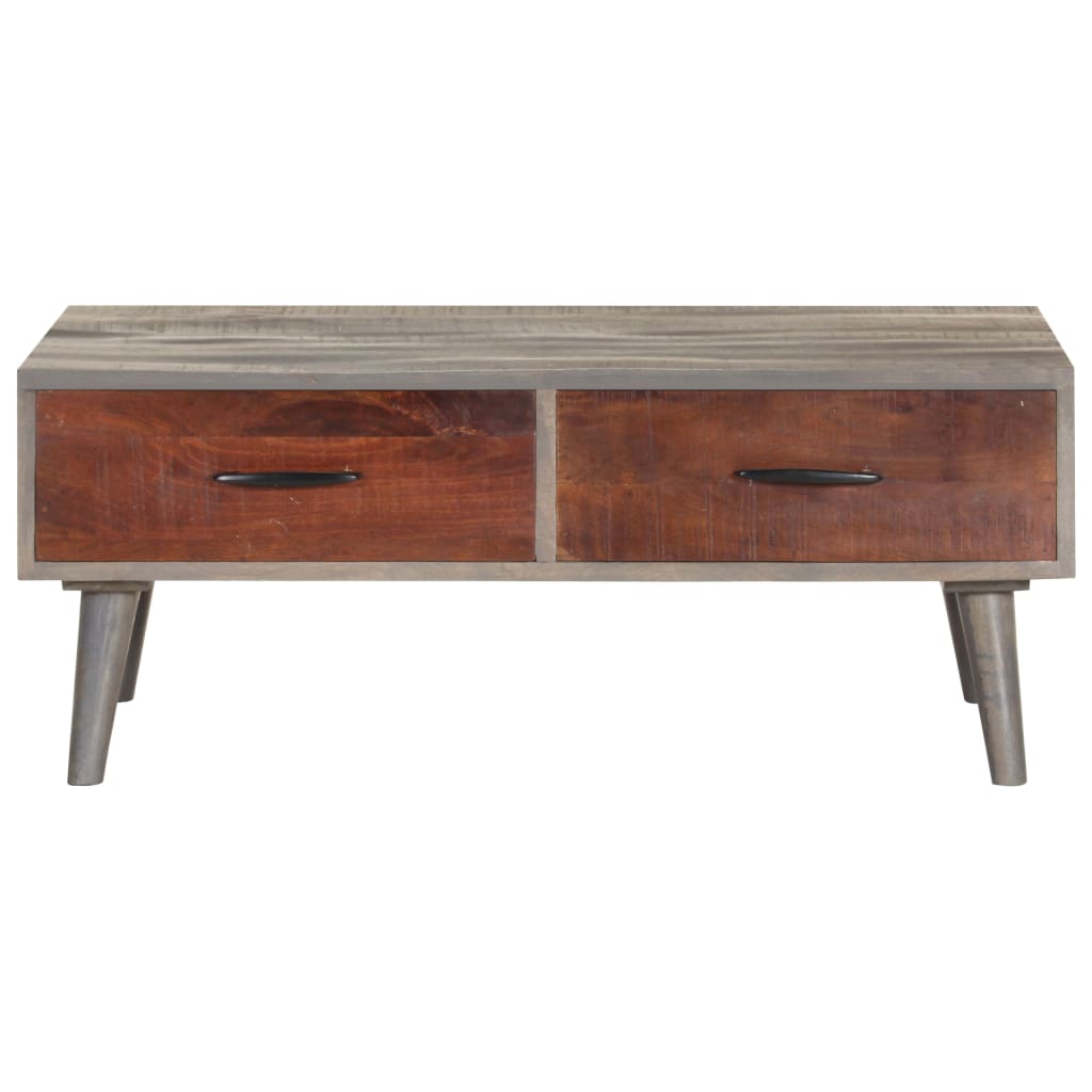 Table basse Gris 100x60x40 cm Bois massif de manguier brut - XIOS