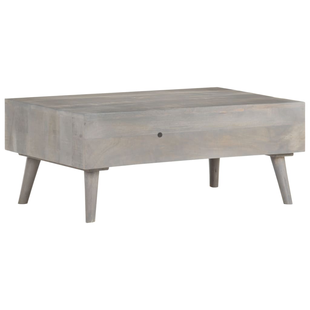 Table basse Gris 100x60x40 cm Bois massif de manguier brut - XIOS