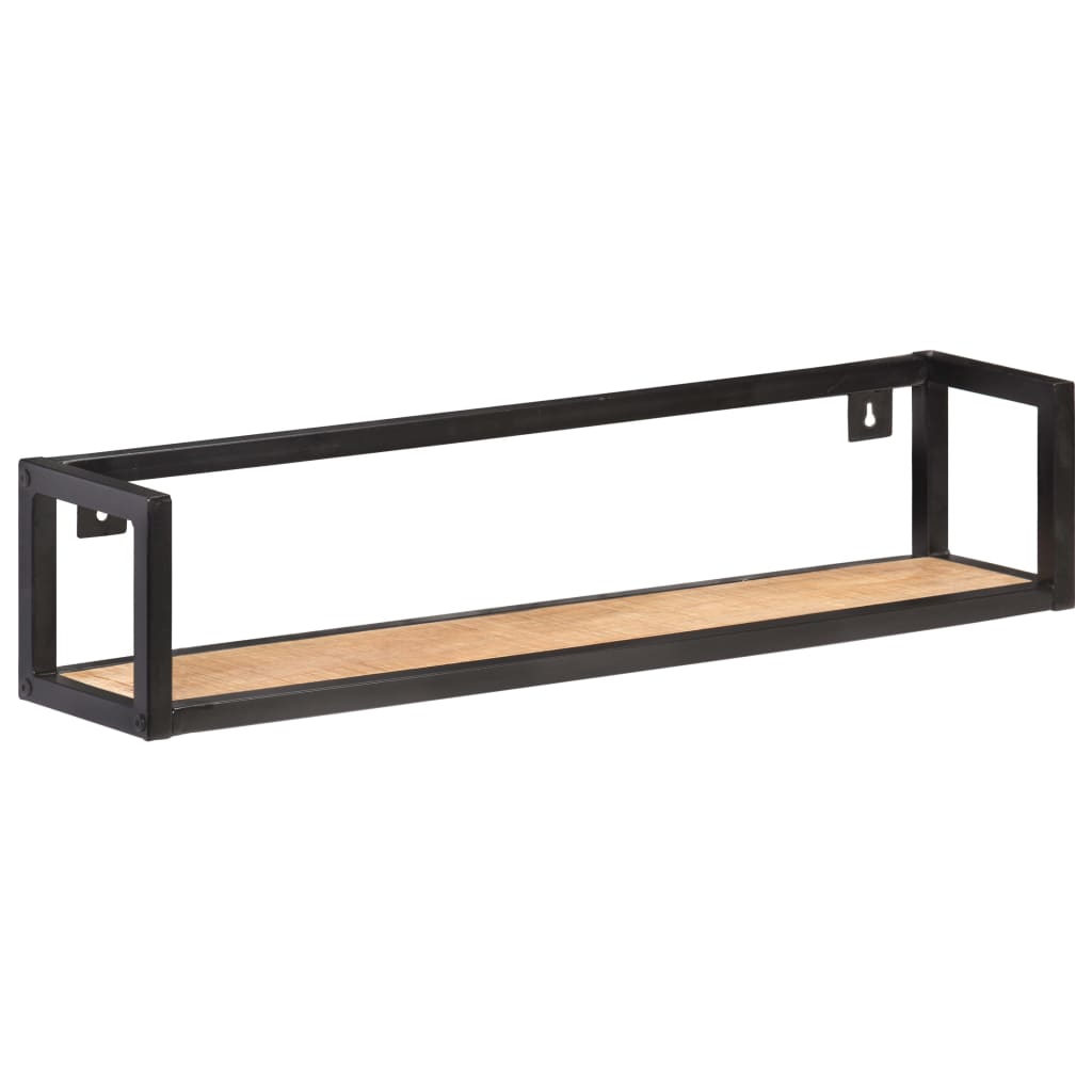Étagères murales 2 pcs 80 cm Bois de manguier brut