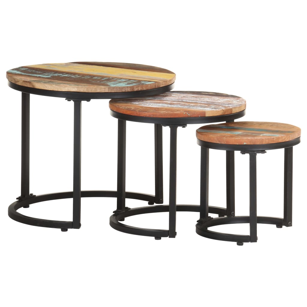 Tables d'appoint 3 pcs Bois de récupération massif - XIOS