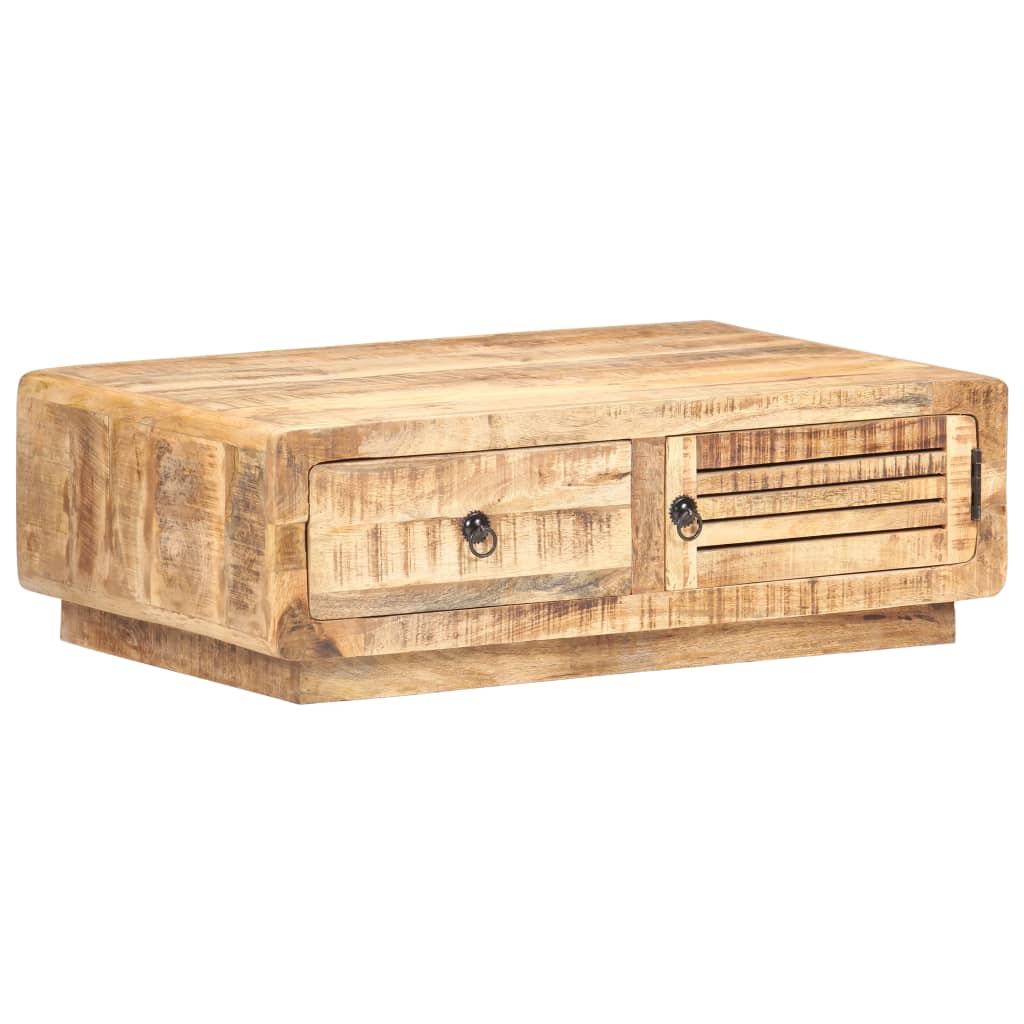 Table basse 90x60x29 cm Bois de manguier brut - XIOS