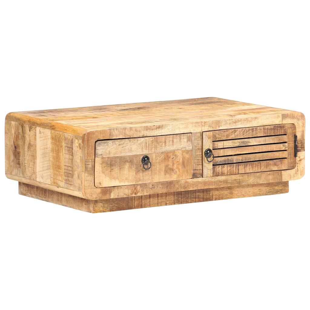 Table basse 90x60x29 cm Bois de manguier brut