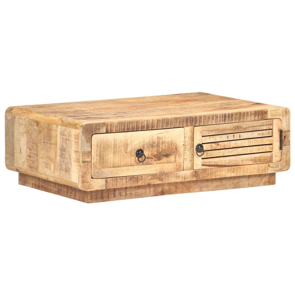 Table basse 90x60x29 cm Bois de manguier brut - XIOS