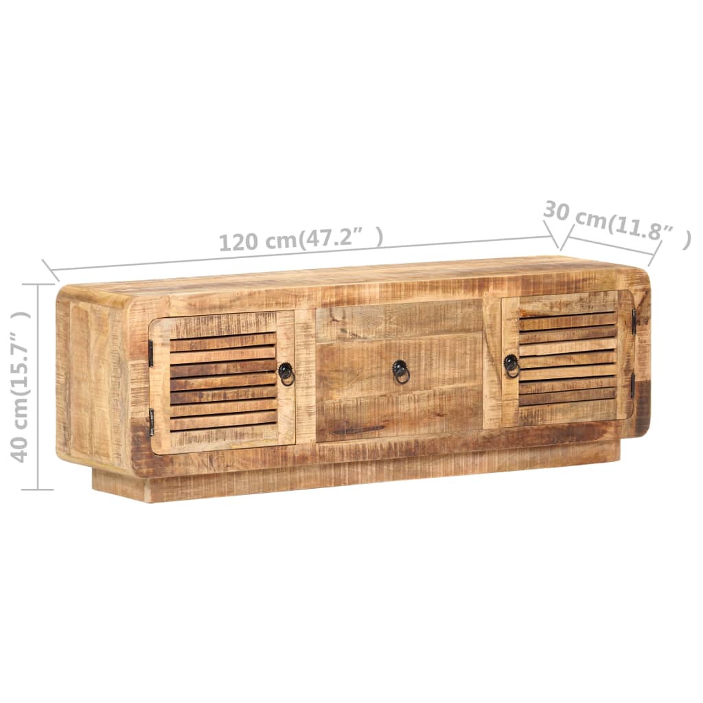 Meuble TV 120x30x40 cm Bois de manguier brut - XIOS