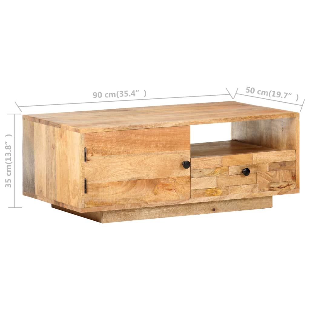 Table basse 90x50x35 cm Bois solide de manguier - XIOS